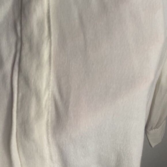NWT Women Sheer Off White Button Down Long Sleeve Blouse Top Size XXL Office - Picture 10 of 13